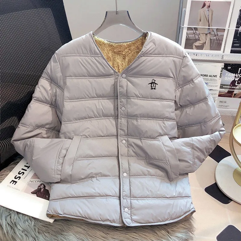 Winter Men Golf Jackets Down Cotton Villus Windproof Warm Wear golf Coat Men's Fashion Light Thin Cotton-padded Jacket 골프웨어