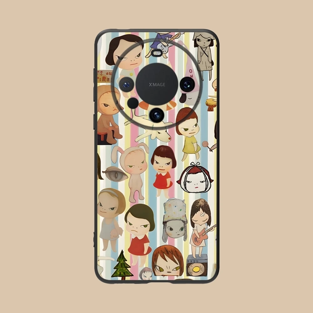 Smart Yoshitomo Nara Mobile Cell Phone Case for Huawei Mate 60 50 40 30 20 10 Pro Plus Lite E 5G Black Soft Cover Shell