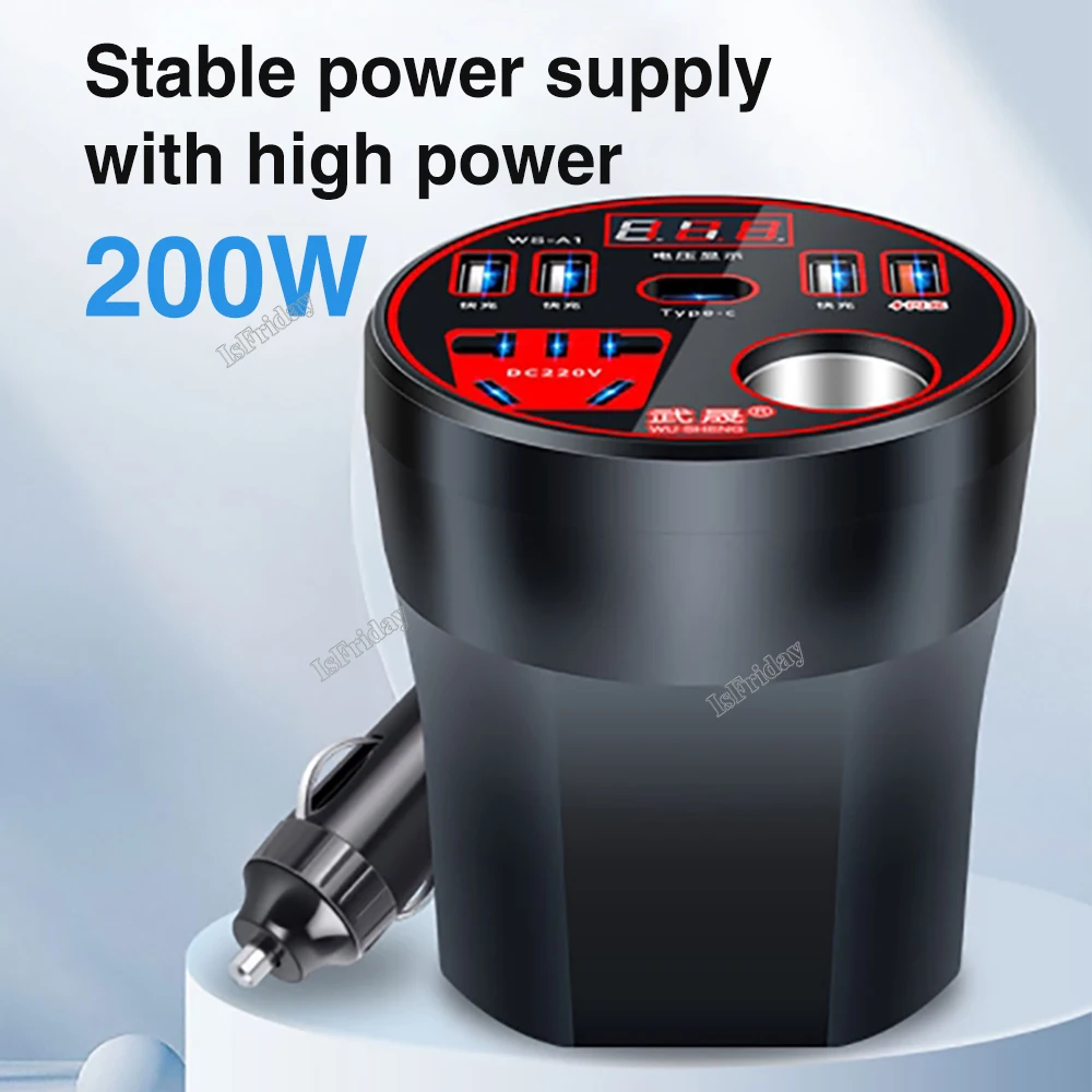 

Car Power Inverter 12V/24V TO 220V Converter Type-C Multi-function Charger Socket 3.1A Fast Charger Car Power Converter