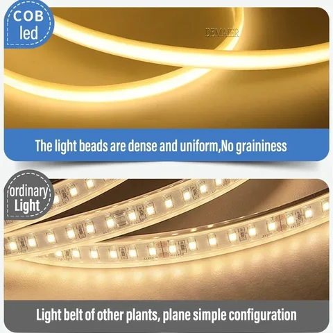 DEMAIER Светодиодная лента COB тёплый белый 360LEDs/m