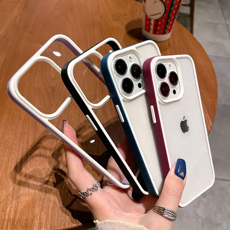 

Acrylic Silicone Transparent Phone Case For Iphone 13 12 11 Mini Pro Max 13pro 12pro 13mini 12mini，Acrylic Phone Case，