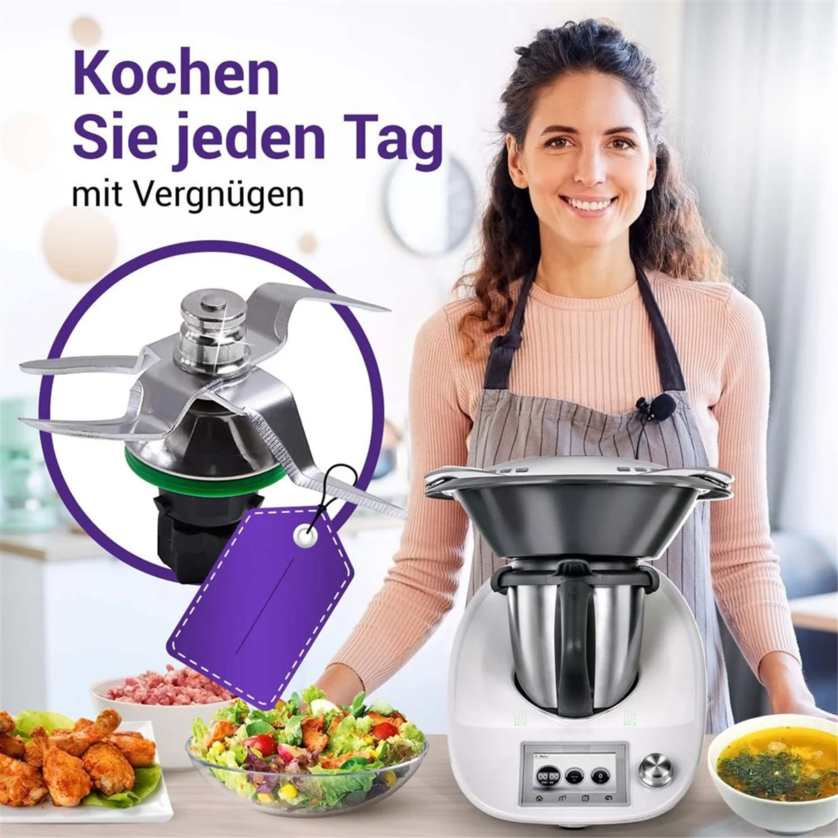 Сменный смесительный нож для ножа Thermomix TM5 TM6 сменное лезвие кухонного комбайна
