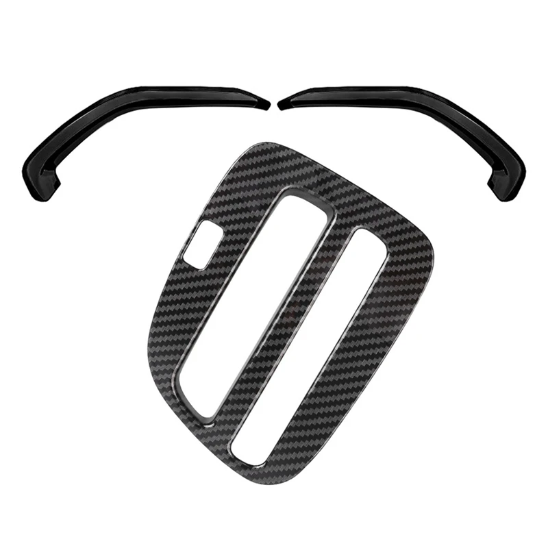 

1 Pcs Car Central Gear Shift Knob Panel Frame Cover Trim & 2 Pcs Front Hood Bonnet Grill Lip Molding Cover Trim