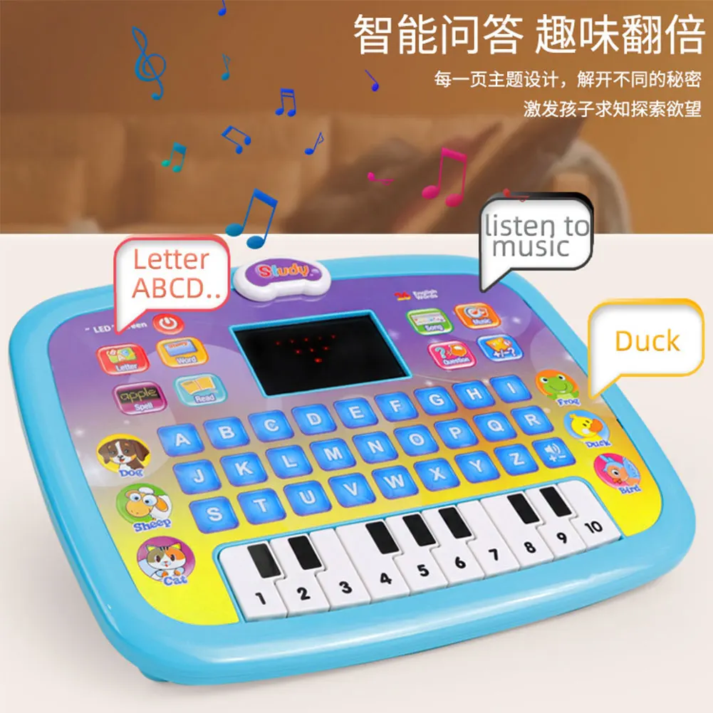 

Girls Boys Tablet Toy With Light Music Multifunctional Numbers Alphabet Animals Educational Learning Kids Interactive Infants