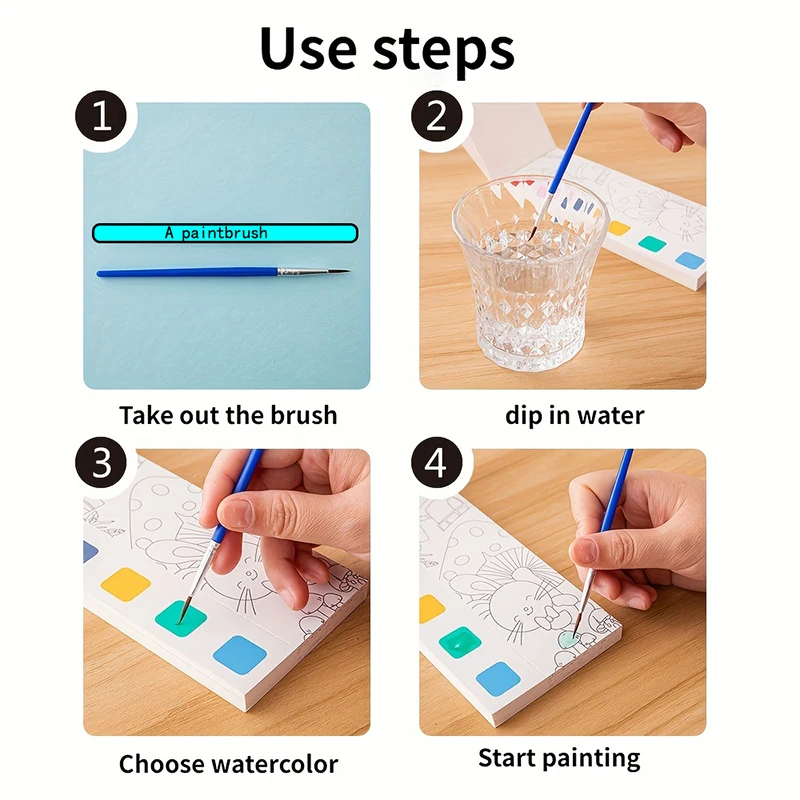 Мини-блокнот для рисования блокнот акварельных красок книжки-раскраски