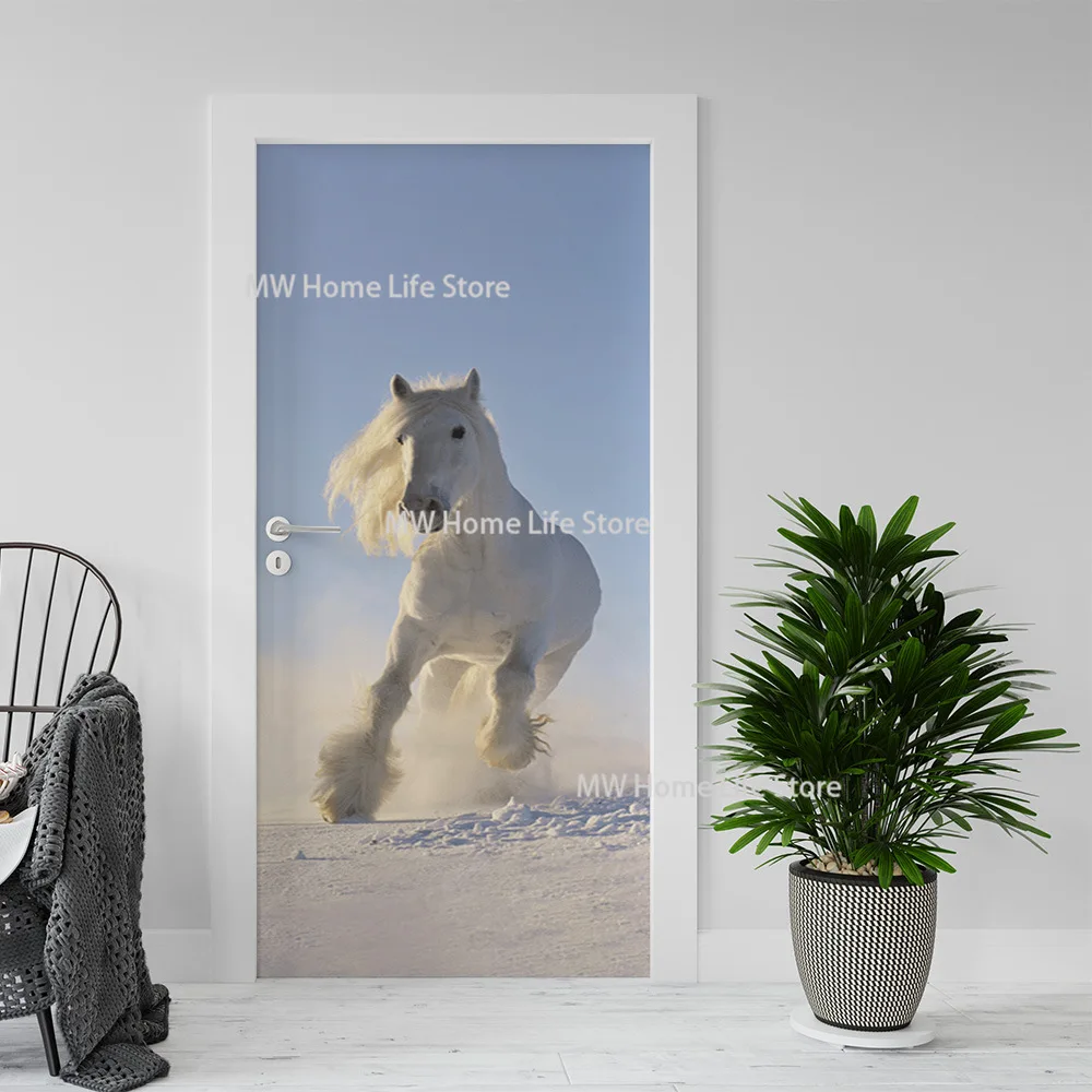 3D дверные наклейки с животными самоклеящаяся Съемная роспись декоративный