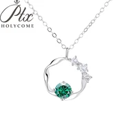 ptx holycome 1ct moissanite necklace pendant diamond necklace for women 925 silver vvs moissanite pendant jewelry