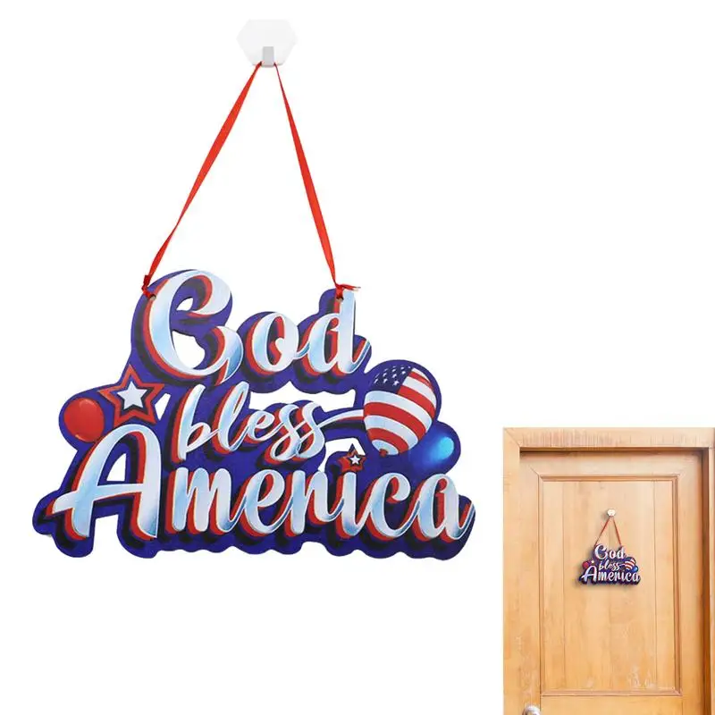 

Patriotic Sign 4th Of July Hang Sign Gifts Hang Wooden Signs Independence Day Labor Day Party Supplies Happy 4th Of July Decor