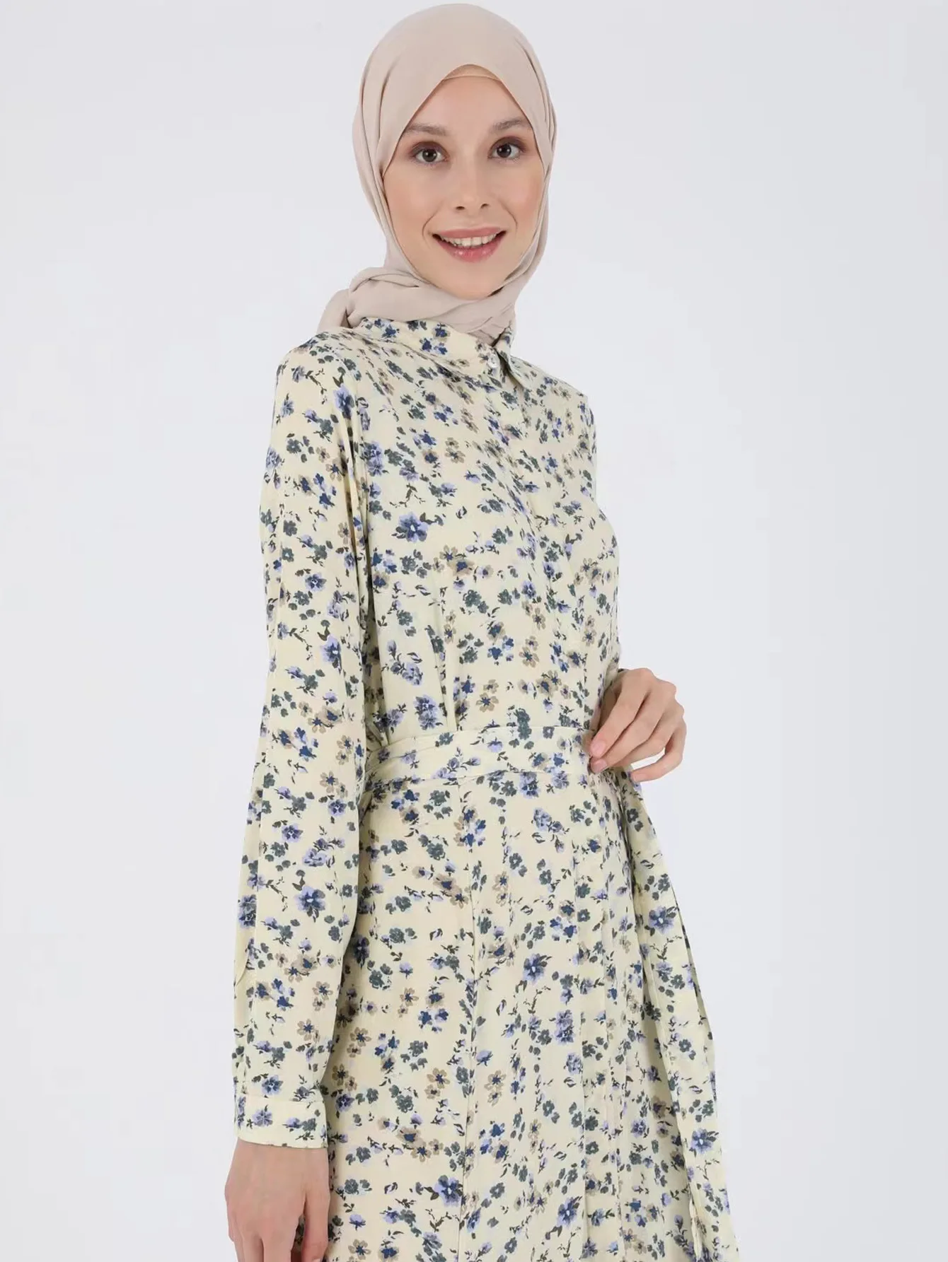 Muslim Fashion Printed Dress with Waistband Slim Fit Middle Eastern African Long Dresses for Women Modest Muslim Dress Women