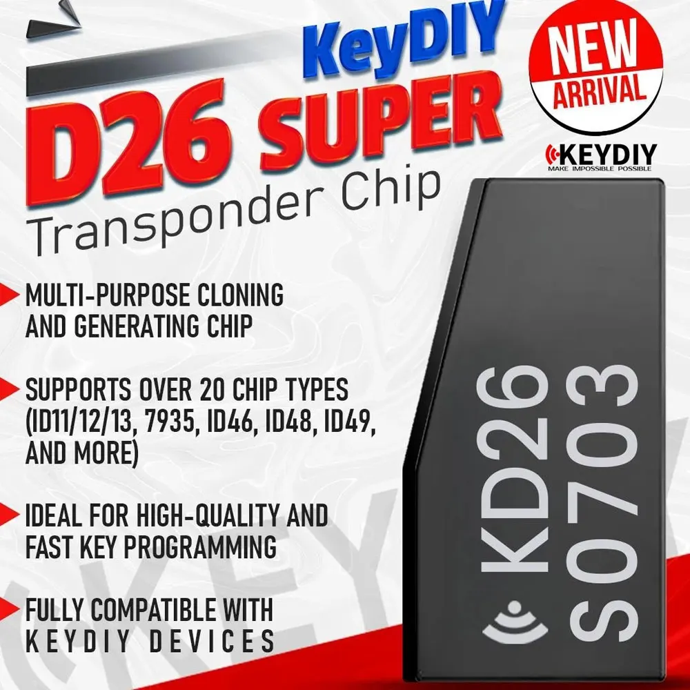Фото 2026 KEYDIY D26 Super Chip с поддержкой генерации 8A 8C PCF7935 PCF7936 ID46 ID47 ID48 ID49 ID4D для KD-X2 KD-X4 KD-MAX, 10 шт./лот №1