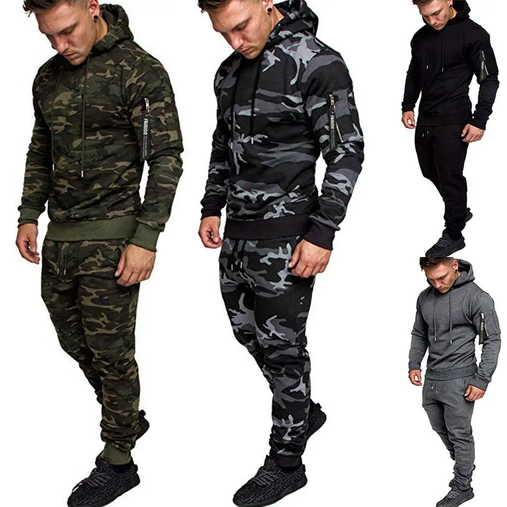

Tracksuit Men Sets Autumn Winter Hooded Sweatshirt Outfit Sportswear Male Pullovers Hoodies Sweatpants Suits Chandal Hombre 2022