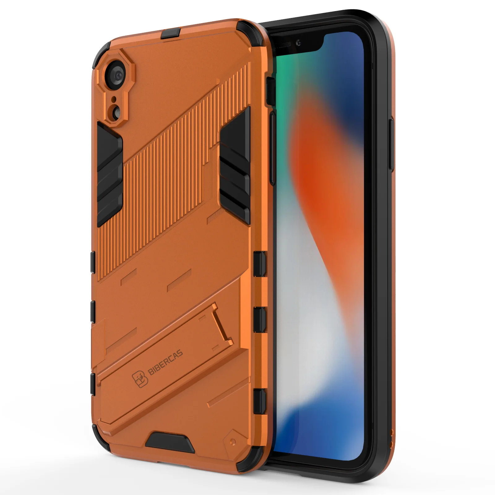 20Pcs/For iPhone XR X XS Max Mini Case Punk Stlye Hard Rubber Armor Bracket Cover For iPhone XR X XS Max Case Hull Cover