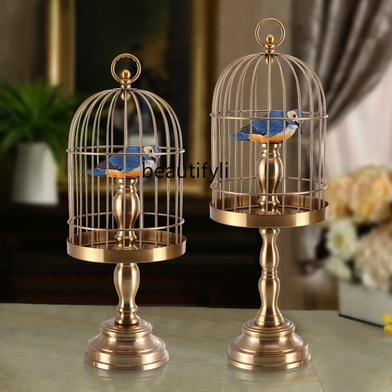 

Zq птичья клетка в европейском стиле-искусственные мягкие украшения для дома и гостиной, декоративные креативные металлические изделия