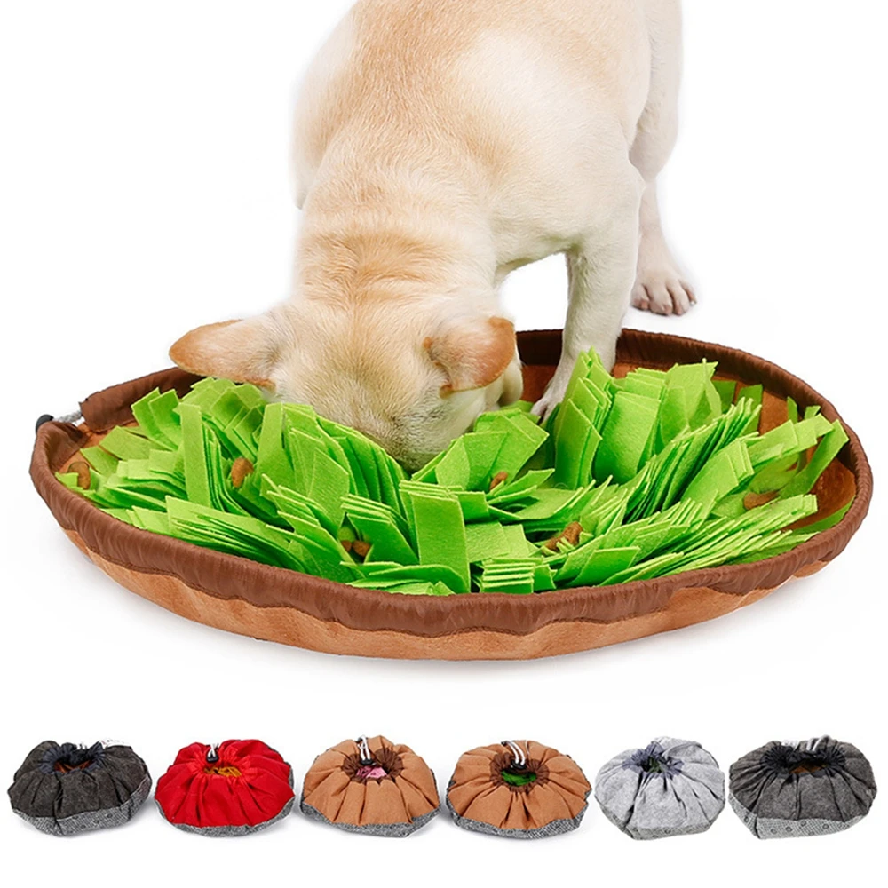 

Dog Felt Padded Feeder Bowl Snuffle Mat For Dogs Training Olfactory Mat Cat Slow Feeding Bowl Food Dispenser Pet Puzzle Toy