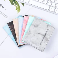 unisex marble pattern pu leather portable waterproof travel cover passport cover wallet case passport holder