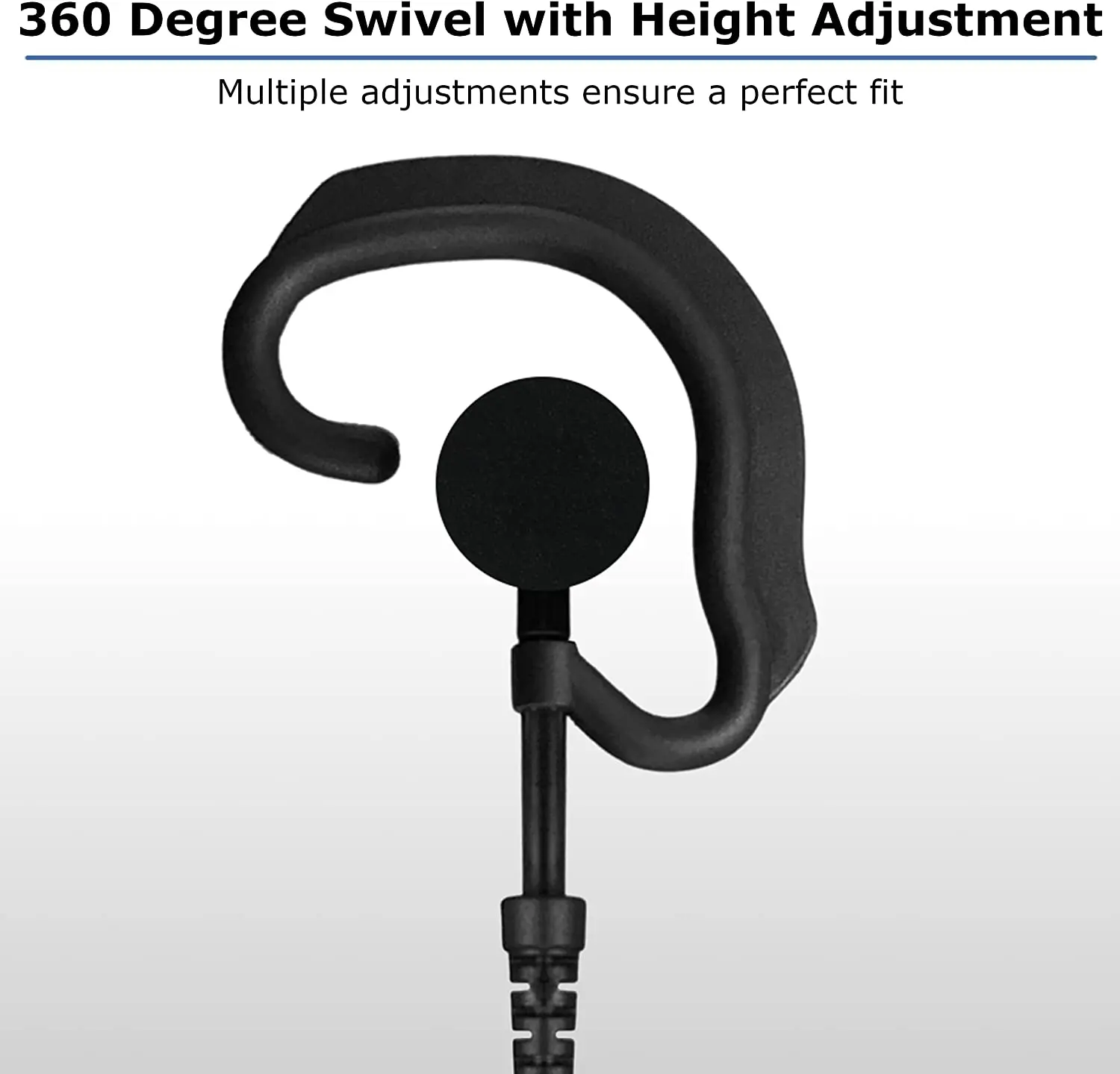 3.5mm Listen Only Earhook, Adjustable Privacy Surveillance Earpiece (Earphone, Headset), Compatible with Law Enforcement Radio