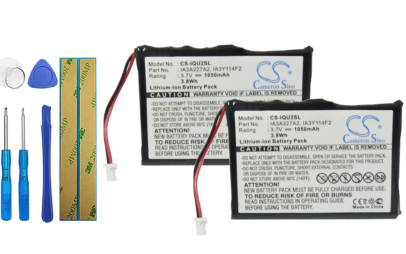 

Аккумулятор 1050mA для Garmin Quest 2 ia2273aa2, IA3Y114F2, 2 упаковки