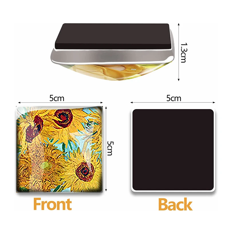 Четырехлистный Клевер Кристалл Магнит на холодильник Квадратный стеклянный