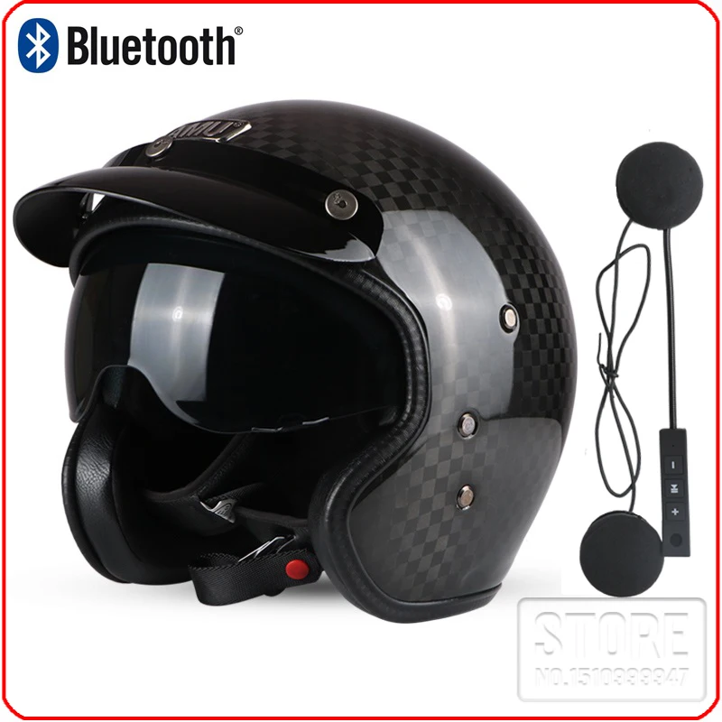 Гоночный мотоциклетный шлем Аму 3/4 из углеродного волокна мотоциклетные шлемы