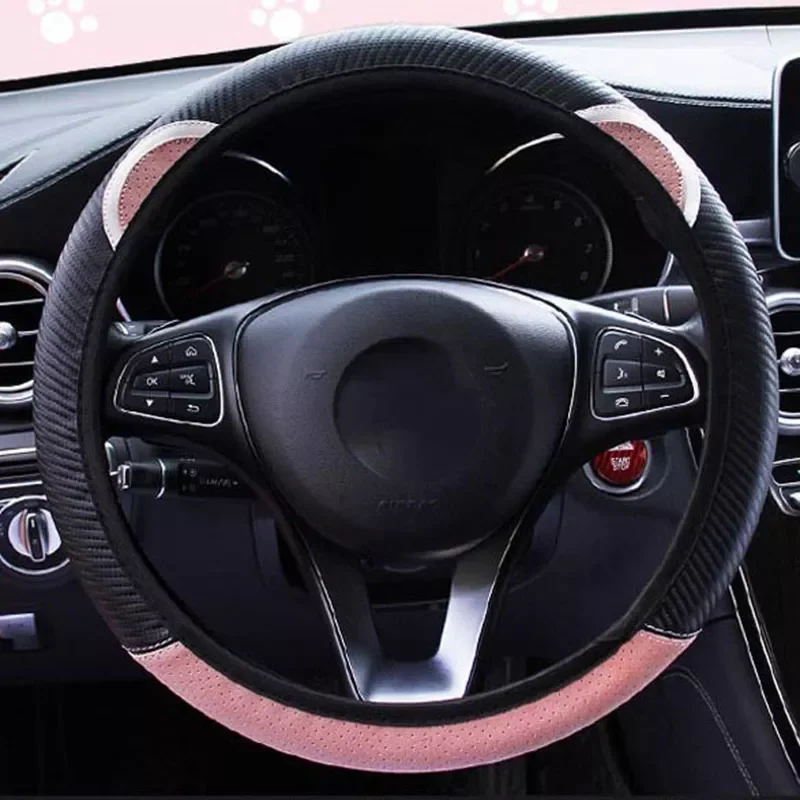 

Cartoon Cat Ear Steering Wheel Cover for Women Universal Car-styling Steering-Wheel Covers Auto Decoration Accessories