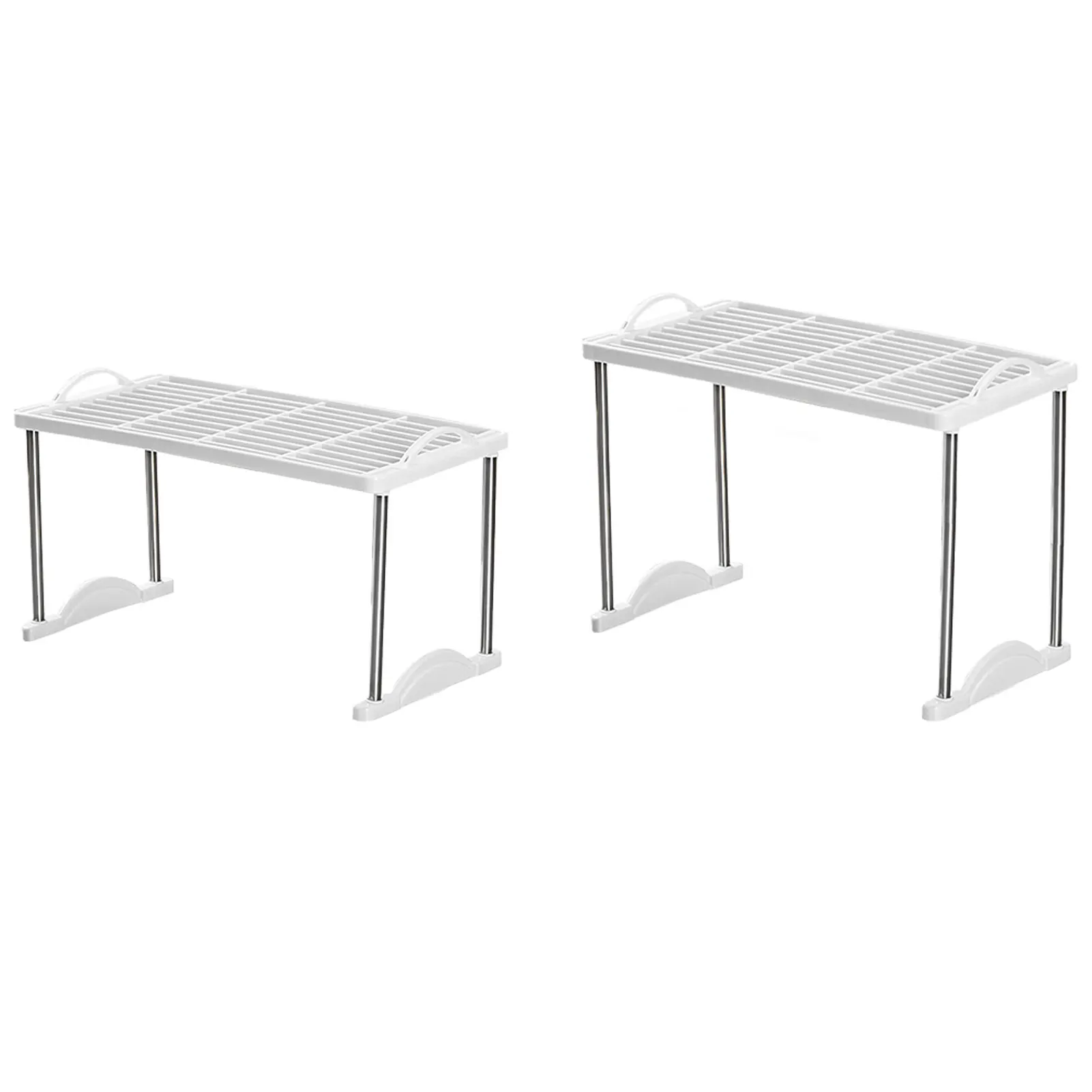 

2pcs/pack Stand Space Saving Wardrobe DIY Bathroom Stainless Steel Rack Home Kitchen Storage Organizer Closet Cupboard Shelf