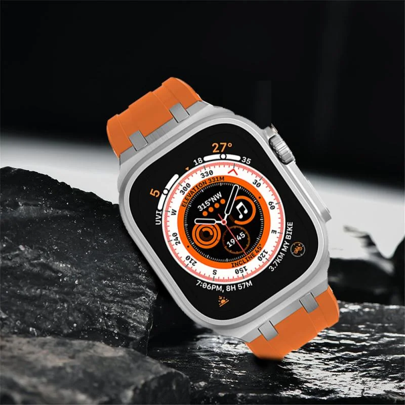 AP Жидкий силиконовый ремешок для Apple Watch Ultra 32 49 мм 11 10 46 мм Фторкаучуковый ремешок iWatch 9 8 7 6 5 SE3 45 мм 44 мм Браслет (art.: 3920d37b393df) - 3920d37b393df