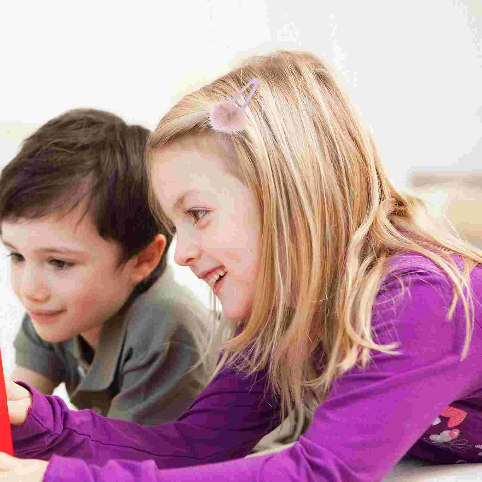 10 шт. заколки для пуха с помпоном волос девочек пушистая шариковая застежка детей