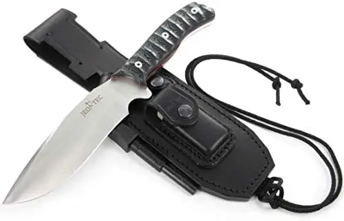 

Bushcraft Survival Hunting Camping Knife, MOVA Stainless Steel, 11" Overall, Multi-positioned Leather Sheath - Handmade