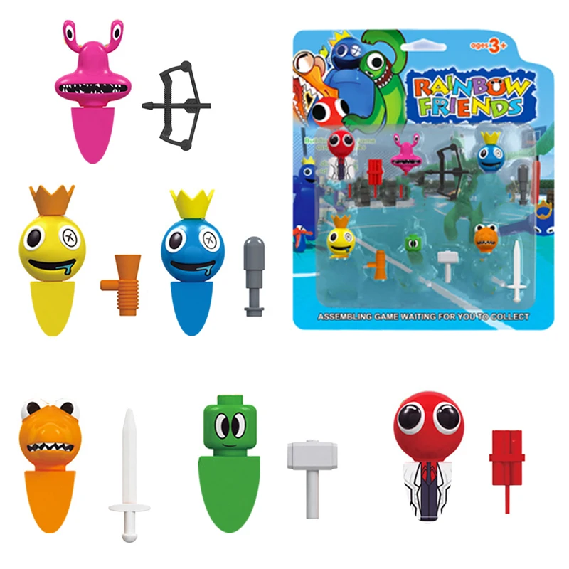 

8Pcs Rainbow Friends Anime Building Blocks Game Action Figure Blue Horror Monster Minifigure Blocks Doll Set Children Gift