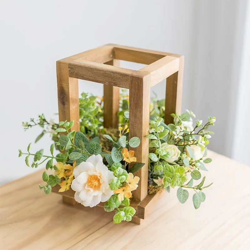 

Counter green plant candlestick wedding table layout props flower ins Sen decorative dessert table ornaments