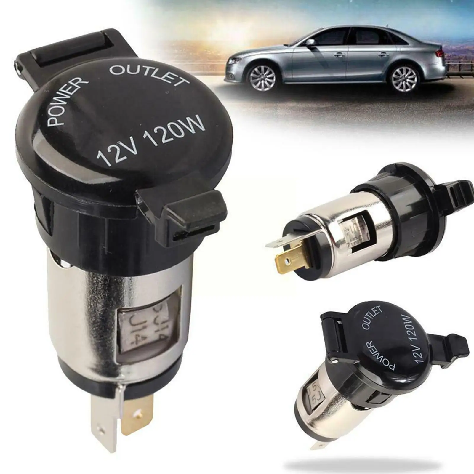 

12V/24V Universal Auto Cigarettes Lighter Female Socket with Waterproof Cover A9S2