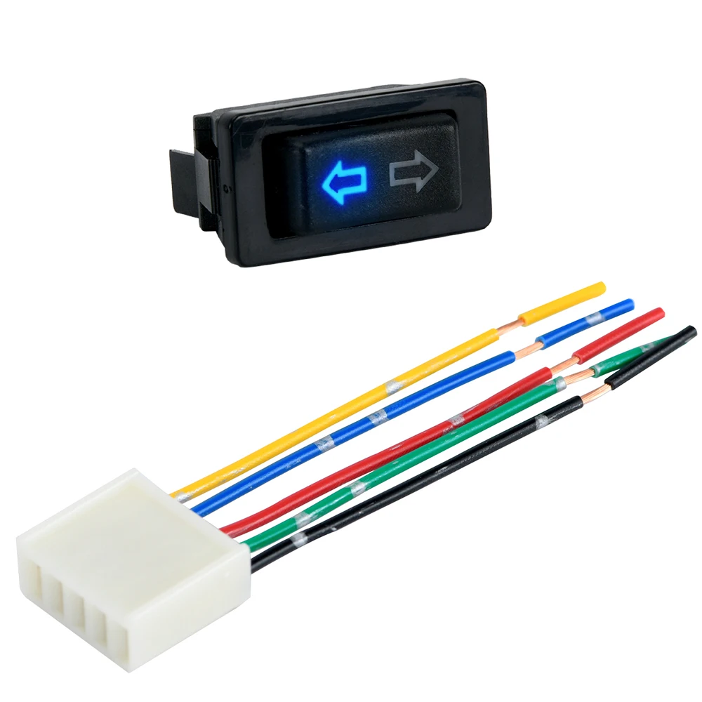 

Профессиональный 5-контактный 12 для 24 В, черный автомобильный переключатель стеклоподъемника с пластиковой лампой, электронные компоненты, универсальные для автомобилей