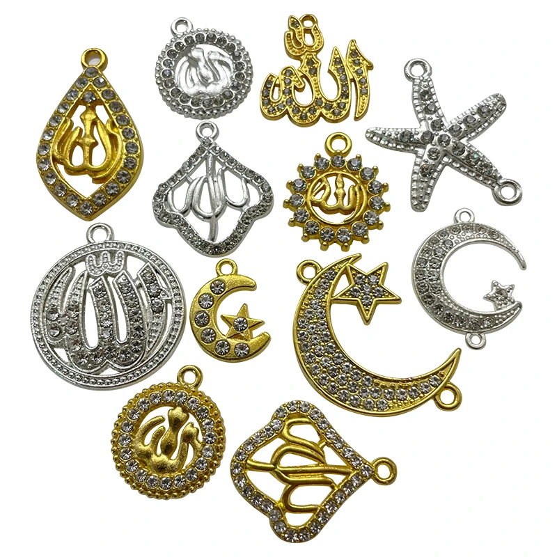 Очаровательная Серебряная/Золотая инкрустация Allahu, мусульманский соединитель Akbar, сделай сам, браслет ручной работы для кисточек, ожерелье, сплав, ювелирное изделие, аксессуары Очаровательная Серебряная/Золотая инкрустация Allahu, мусульманский соединитель Akbar, сделай сам, браслет ручной работы для кисточек, ожерелье, сплав, ювелирное изделие, аксессуары