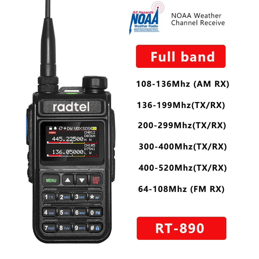 Радиолюбительская рация Radtel RT-890 NOAA двухсторонняя радиостанция для любителей 6