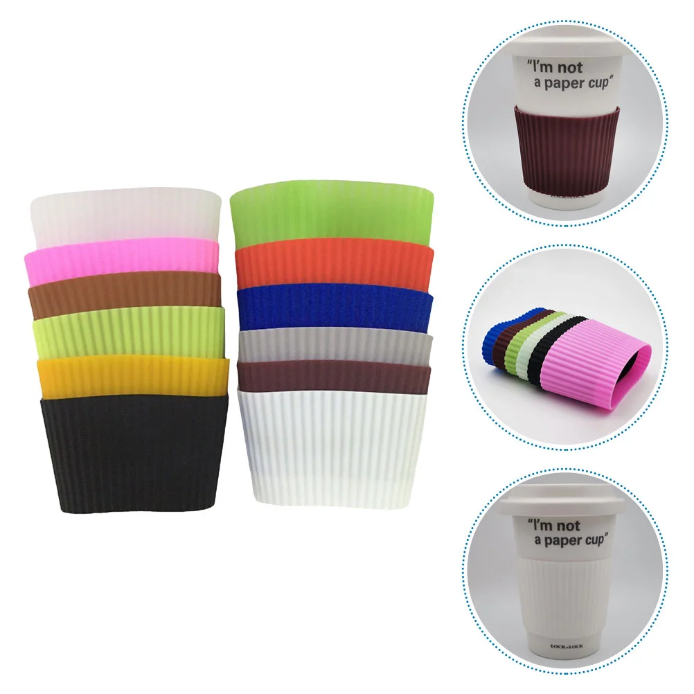 

12 Pcs Silicone Bottle Protective Covers Cup Sleeves Insulated Cup Covers