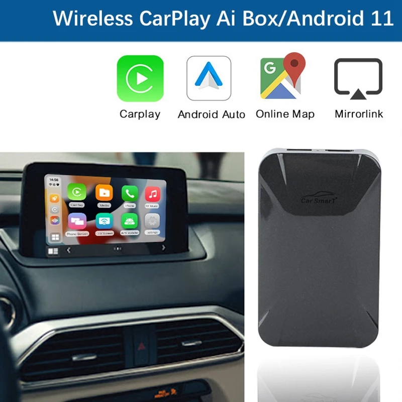 

Wireless Carplay Ai Box Android 11 Wireless Applepie 4+64G Android Auto Car Multimedia Plug Play For Benz - Nissan