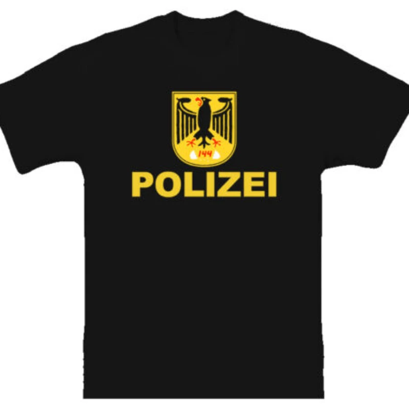 Футболка с изображением немецкой полиции черного орла Креста. Футболки коротким