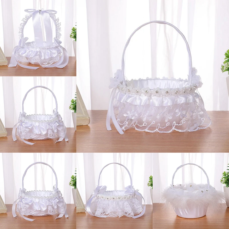 

Elegant Wedding Supplies Flower Basket Simulation Petals Party Home Decor-Gift Flower Basket Wedding Supplies