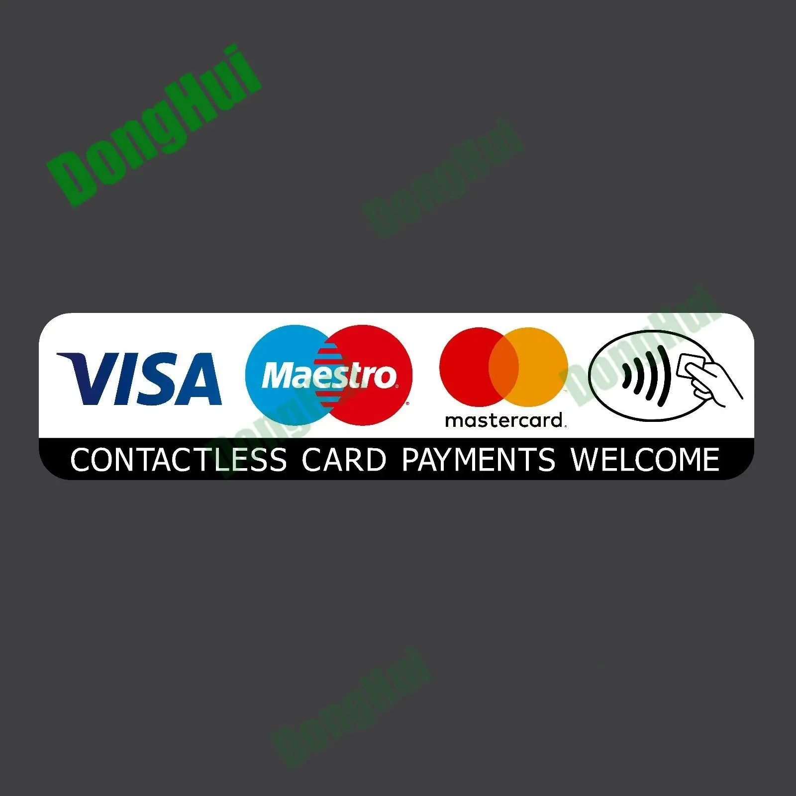 

Contactless Credit Card VISA Mastercard Maestro Payments Stickers Taxi Shop Plastic Sign Warning Caution Danger Sticker