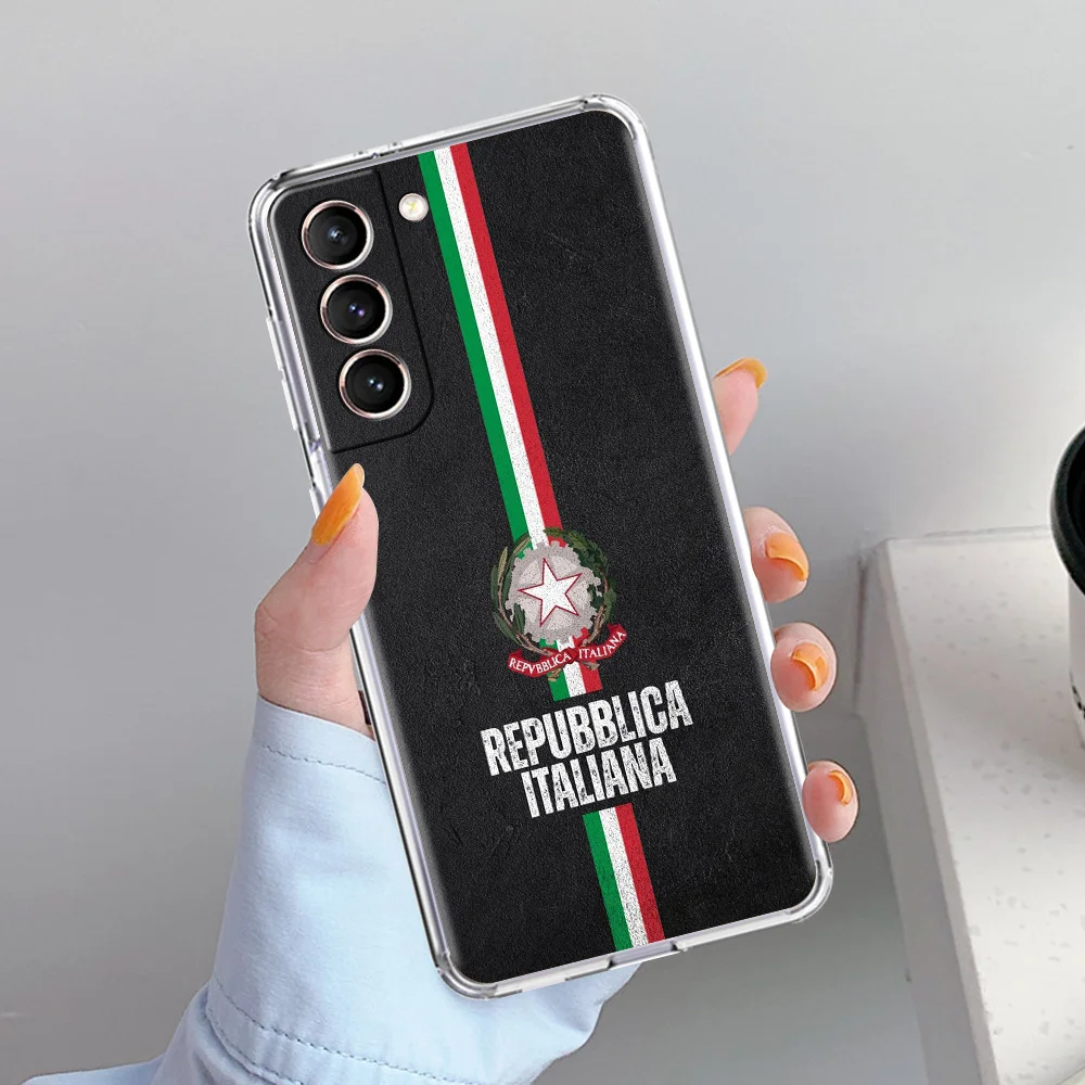 Фото Чехол для телефона Samsung Galaxy S26 S25 S24 S23 S22 Ultra S20 S21 FE 5G Plus, мягкий прозрачный чехол с итальянским флагом №5