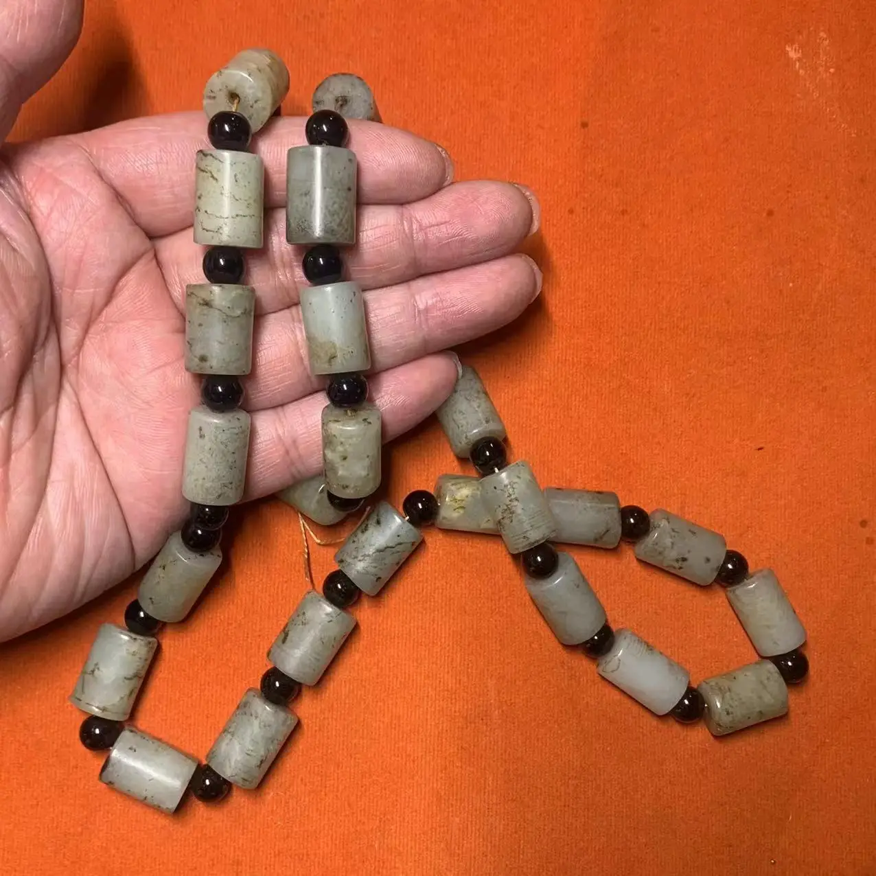 1pcs/lot natural hetian ancient jade handmade necklace happiness longevity auspicious cyan luster precious jewelry Collection