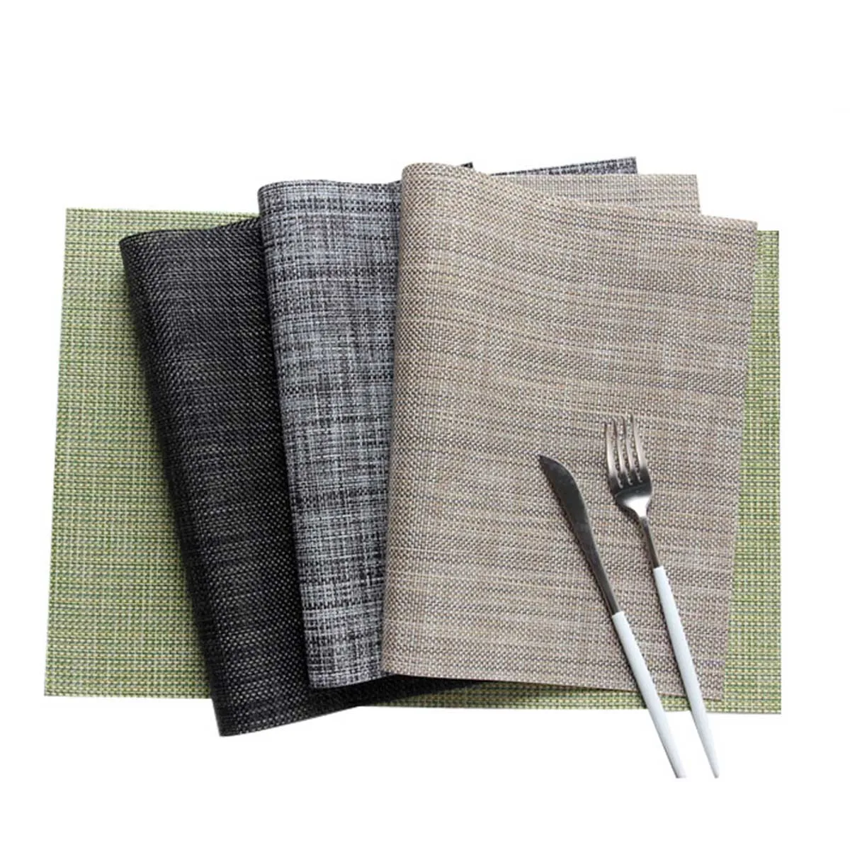 

PVC Rattan Placemats for Dining Table Mat for Coffee Tables Tableware Plates Cup Pads Coaster Set Kitchen Accessories Home Décor