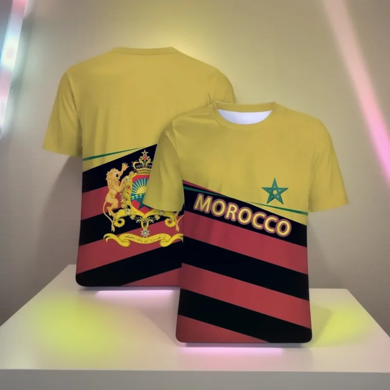 Футболки Марокко с эмблемой марокканского флага и 3D принтом для мужчин женщин