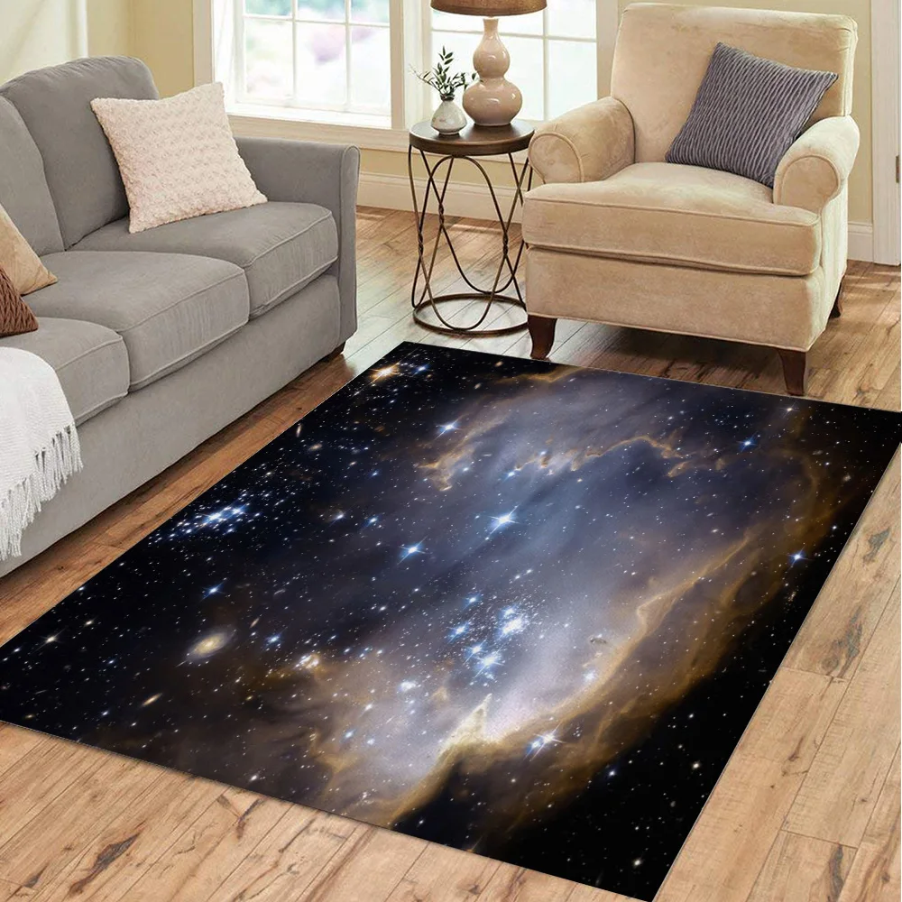 

Bright Blue Stars Carpet for Living Room Rug Children Bed Room Floor Carpets Window Bedside Home Decor Rugs Mat