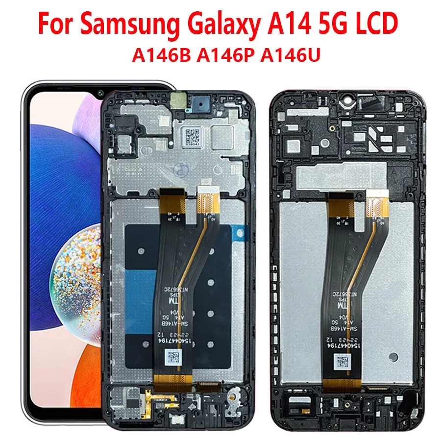 

Оригинальный дисплей 6,6 дюймов для Samsung Galaxy A14 5G, ЖК-дисплей, сенсорный экран, дигитайзер в сборе, Замена для Samsung A146B A146P A146U LCD