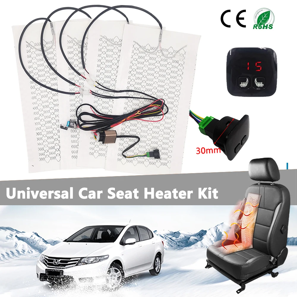 

Новый набор для подогрева автомобильных сидений, универсальные нагревательные подушечки на 2 сиденья, 12 В, 27 Вт, квадратная система с двумя переключателями для автомобильных сидений