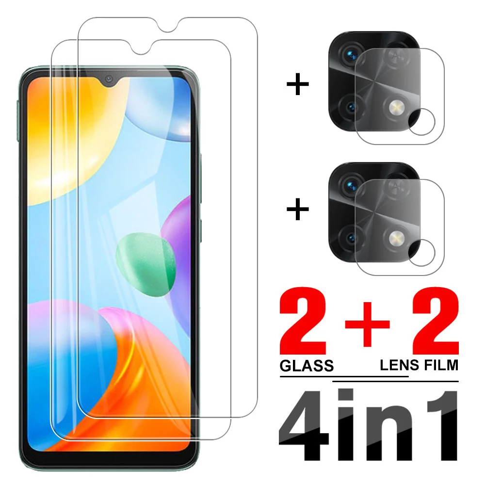 

4in1 Protective Glass For Xiamoi Redmi 10C 10 C Camera Lens Protector For Little Mi Redmi 10 4G 9 9A 9C NFC 9T Tempered Film