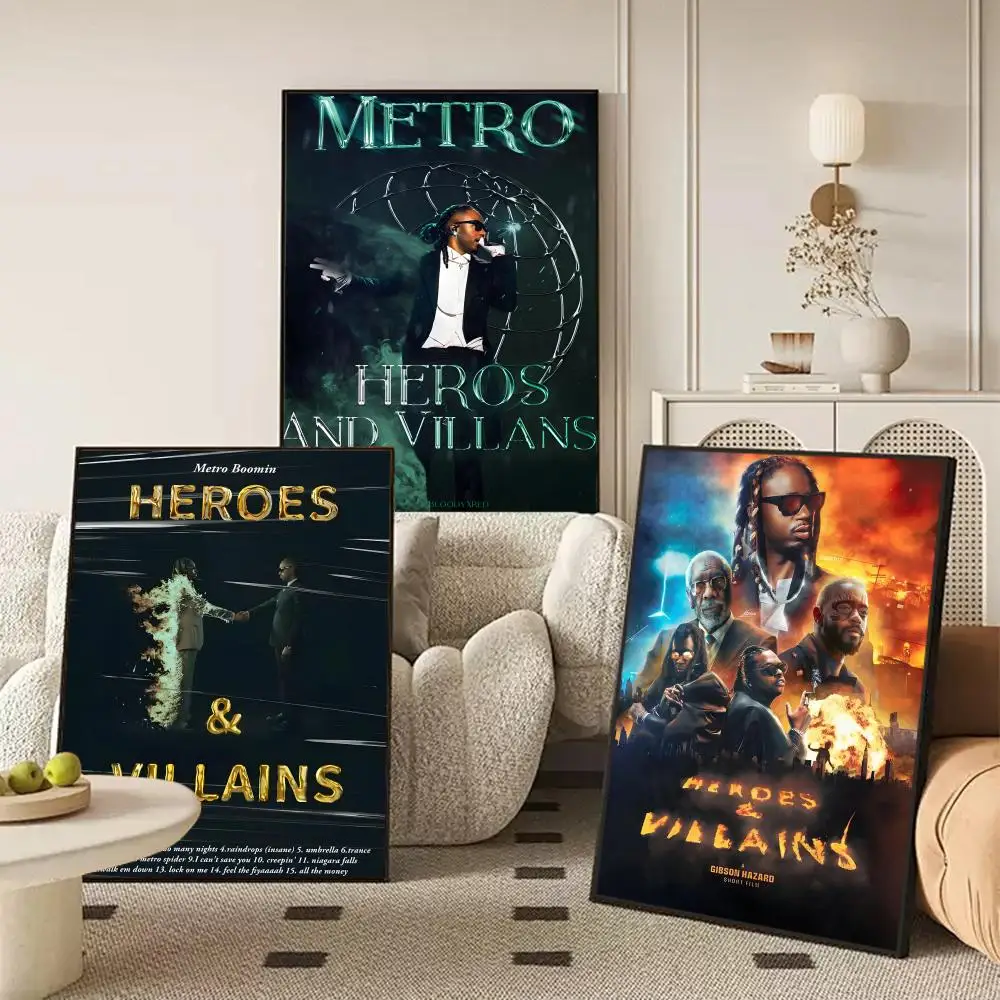 Фото Рэперский постер M-Metro Boomin, идеальная наклейка, самоклеящаяся, художественная, предназначенная для домашней столовой, офисных помещений №3