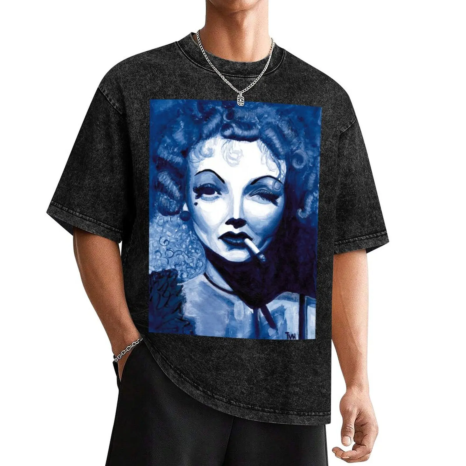 Футболка Marlene Dietrich портрет дешевая одежда корейская мода для мальчика