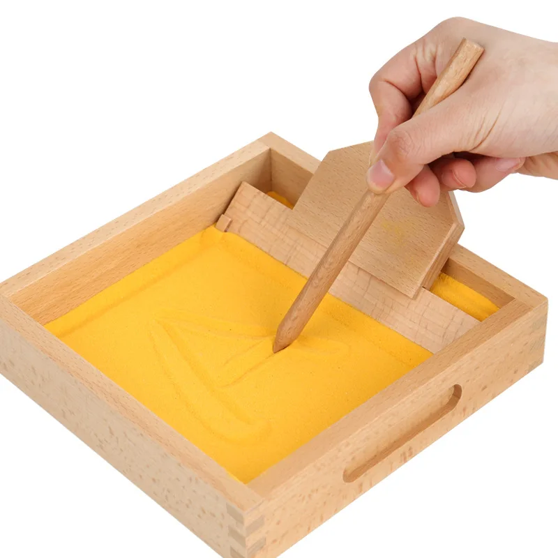 

Baby Toys Montessori Language Sand Tray Writing Abilty Yellow Preschool Kindergarten Training Learning For Children Tools